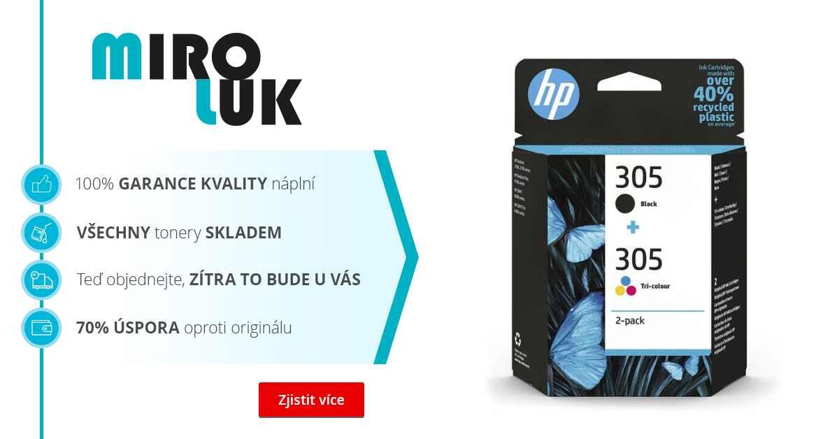 Sada originálních cartridge HP č 305 6ZD17AE cartridge skladem Miroluk