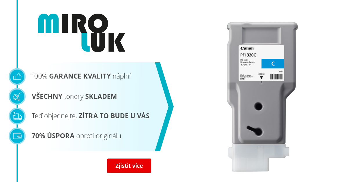 Originální cartridge Canon PFI-320C (Azurová) - cartridge skladem