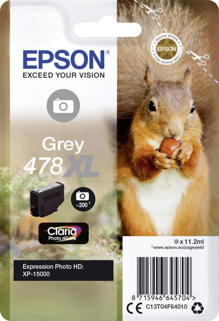 Originální cartridge EPSON 478 XL (T04F6) (Šedivá)
